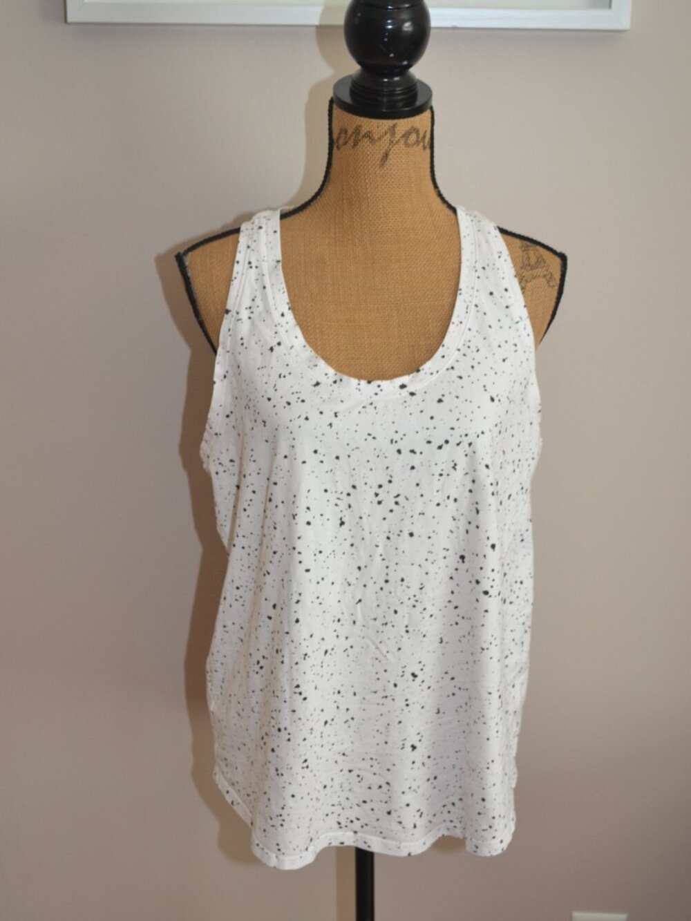 Lululemon FAB! Love Splatter Revitalize Splatter White Graphite Gray Tank Top 12